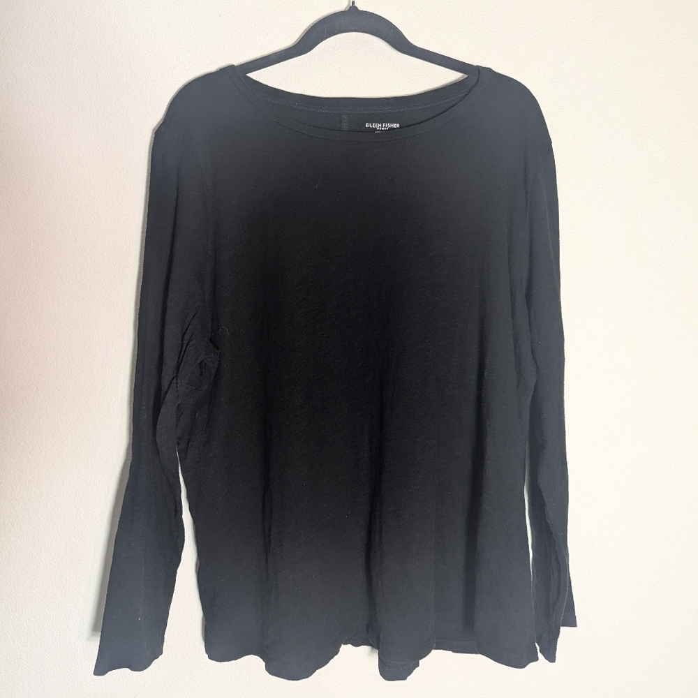 Eileen Fisher Women's Long Sleeve Tee Shirt 100% Organic Cotton‎ Quiet Luxury 2X